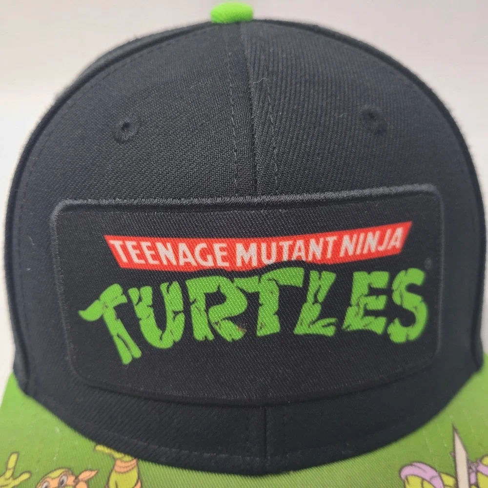 Teenage Mutant Ninja Turtles Hat Snapback Nickelodeon Black Green TMNT Logo Men